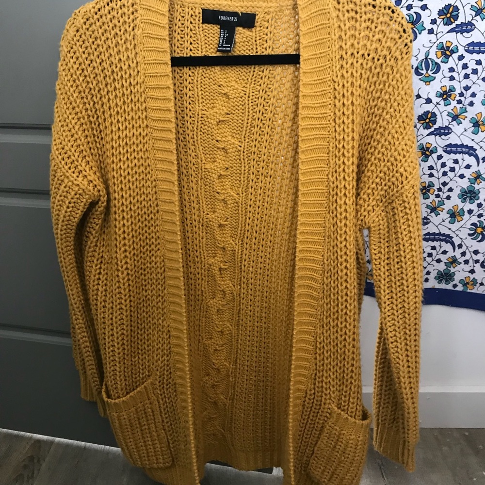 Mustard open sweater